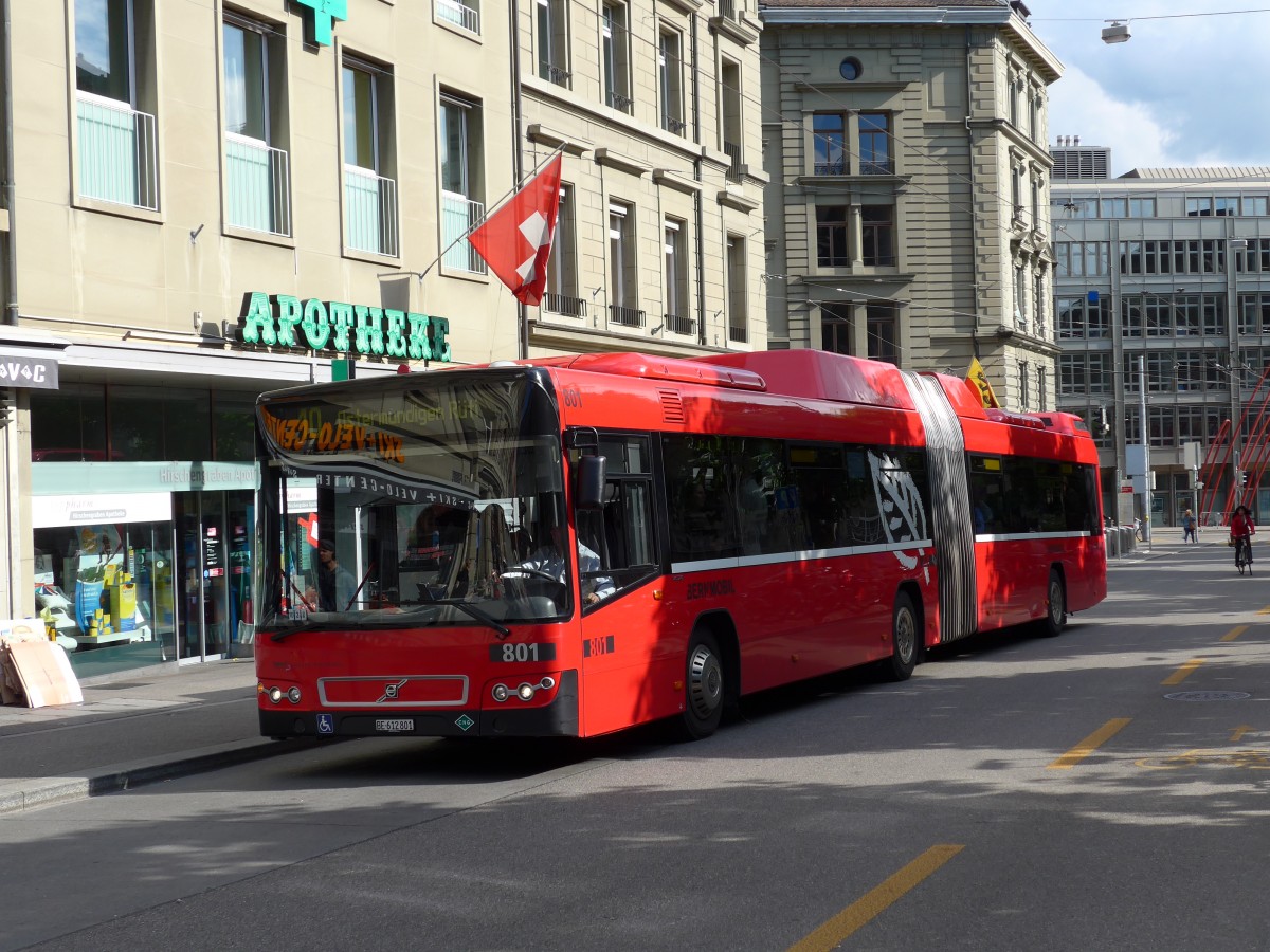 (150'983) - Bernmobil, Bern - Nr. 801/BE 612'801 - Volvo am 28. Mai 2014 in Bern, Hirschengraben