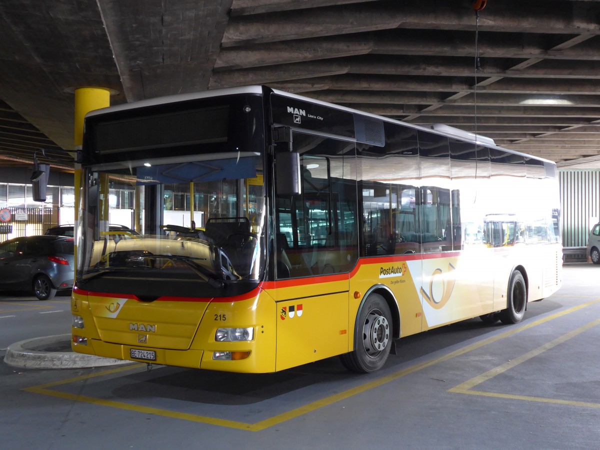 (151'033) - PostAuto Bern - Nr. 215/BE 724'215 - MAN/Gppel (ex RBS Worblaufen Nr. 215) am 29. Mai 2014 in Bern, Postautostation