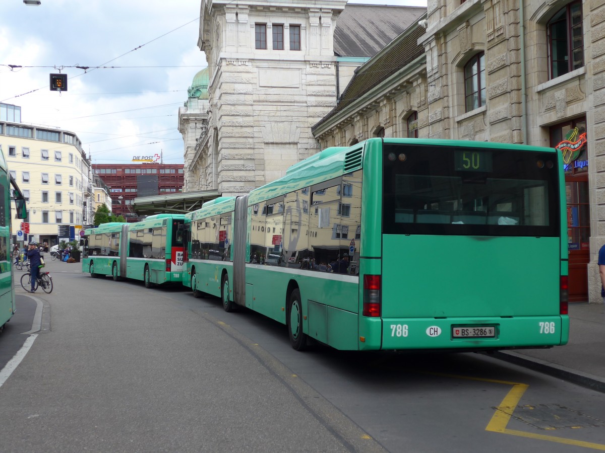 (151'041) - BVB Basel - Nr. 786/BS 3286 - MAN am 29. Mai 2014 beim Bahnhof Basel