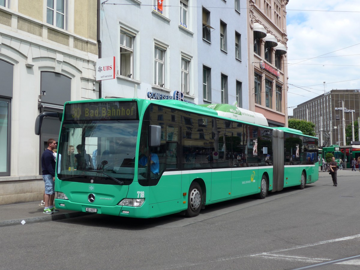 (151'045) - BVB Basel - Nr. 718/BS 6677 - Mercedes am 29. Mai 2014 beim Bahnhof Basel