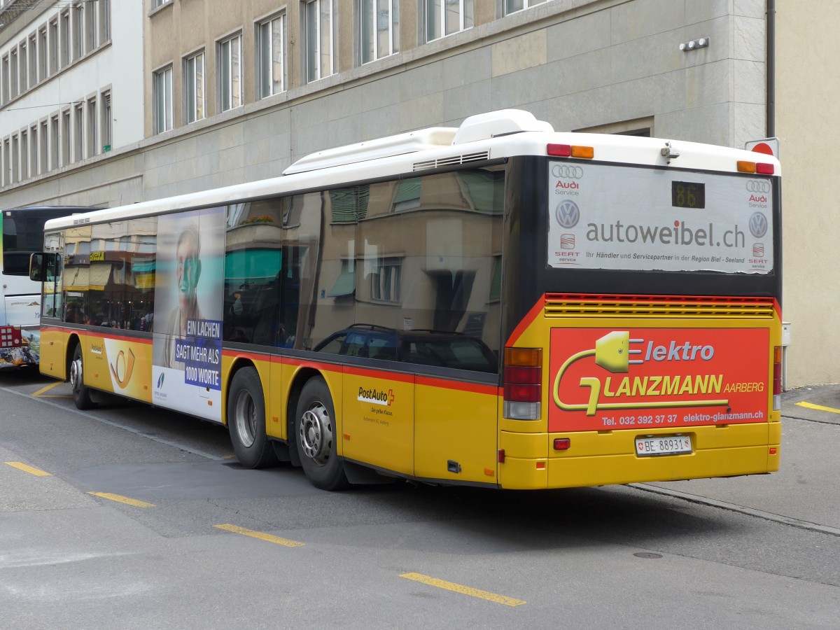 (151'067) - AVA Aarberg - Nr. 8/BE 88'931 - Setra am 29. Mai 2014 in Biel, Bahnhofplatz