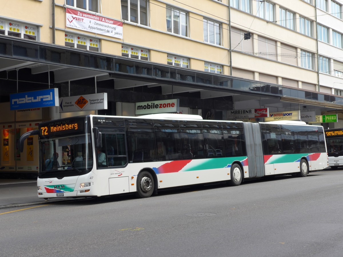 (151'071) - ASm Langenthal - Nr. 47/BE 703'520 - MAN am 29. Mai 2014 beim Bahnhof Biel