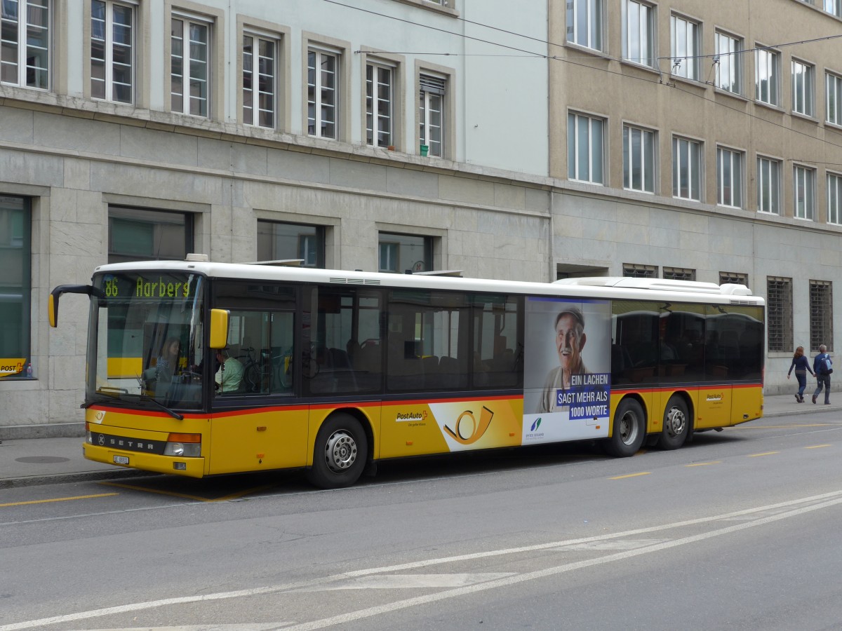 (151'099) - AVA Aarberg - Nr. 8/BE 88'931 - Setra am 29. Mai 2014 in Biel, Bahnhofplatz