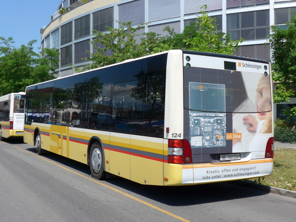 (151'454) - STI Thun - Nr. 124/BE 700'124 - MAN am 12. Juni 2014 bei der Schifflndte Thun