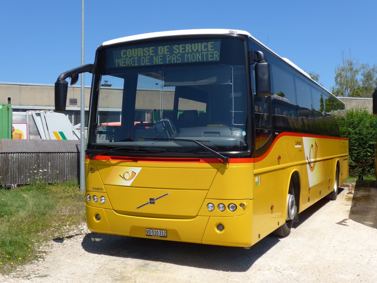 (151'743) - CarPostal Ouest - VD 510'312 - Volvo (ex P 25'156) am 21. Juni 2014 in Yverdon, Garage