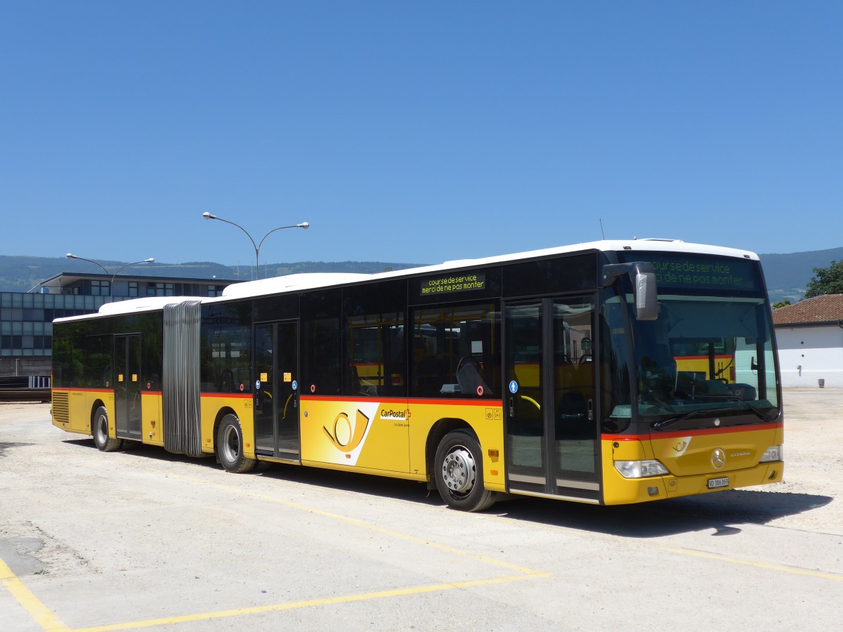 (151'749) - CarPostal Ouest - VD 386'069 - Mercedes am 21. Juni 2014 in Yverdon, Garage