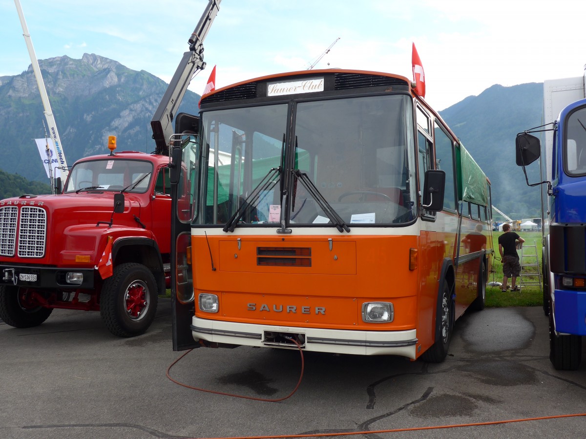 (151'917) - Mangold, Oberengstringen - ZH 368'719 - Saurer/Hess (ex RhV Altsttten Nr. 45) am 28. Juni 2014 in Interlaken, Flugplatz