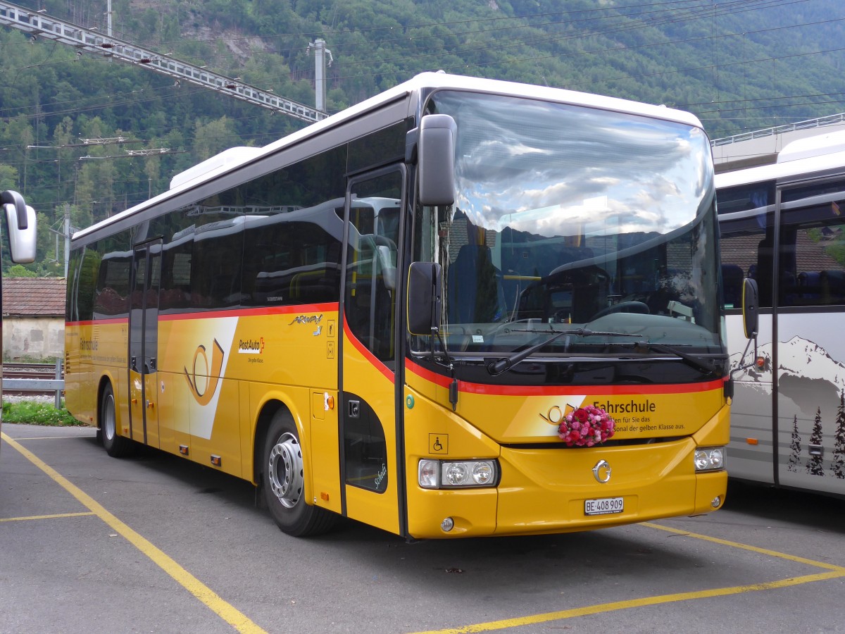 (151'981) - PostAuto Bern - BE 408'909 - Irisbus (ex PostAuto Nordschweiz) am 28. Juni 2014 beim Bahnhof Interlaken Ost