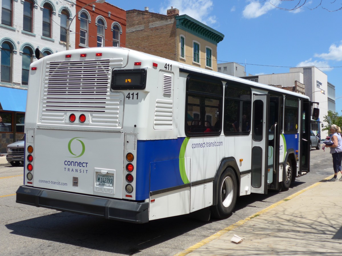 (152'503) - Connect Transit, Bloomington - Nr. 411/M 142'793 - Gillig am 10. Juli 2014 in Bloomington, Front Street