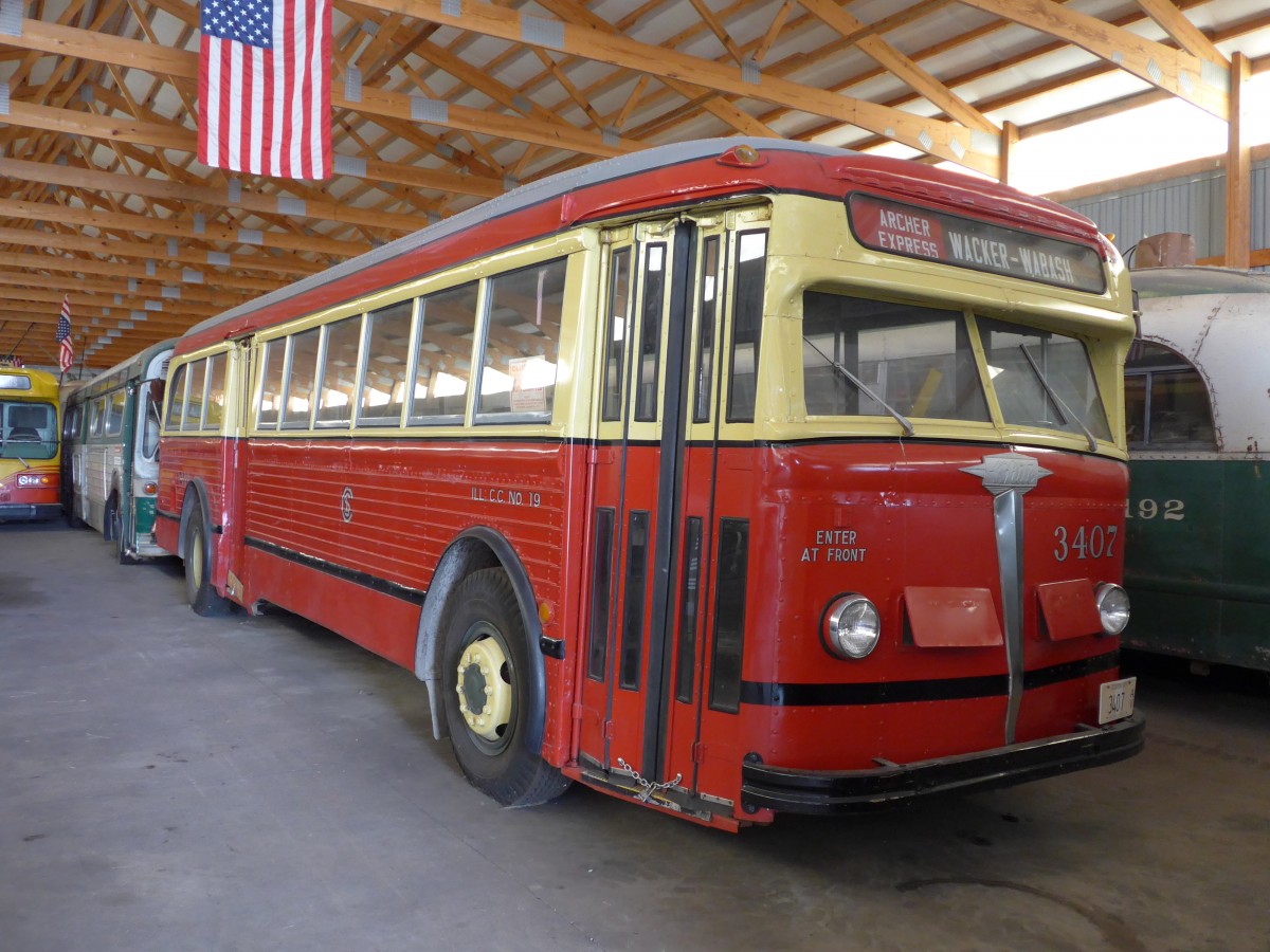 (152'548) - CSL Chicago - Nr. 3407/3407 AV - White am 11. Juli 2014 in Union, Railway Museum