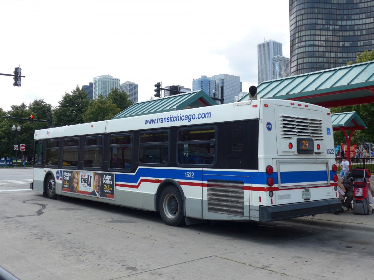 (153'158) - CTA Chicago - Nr. 1522/M 164'966 - New Flyer am 18. Juli 2014 in Chicago, Navy Pier