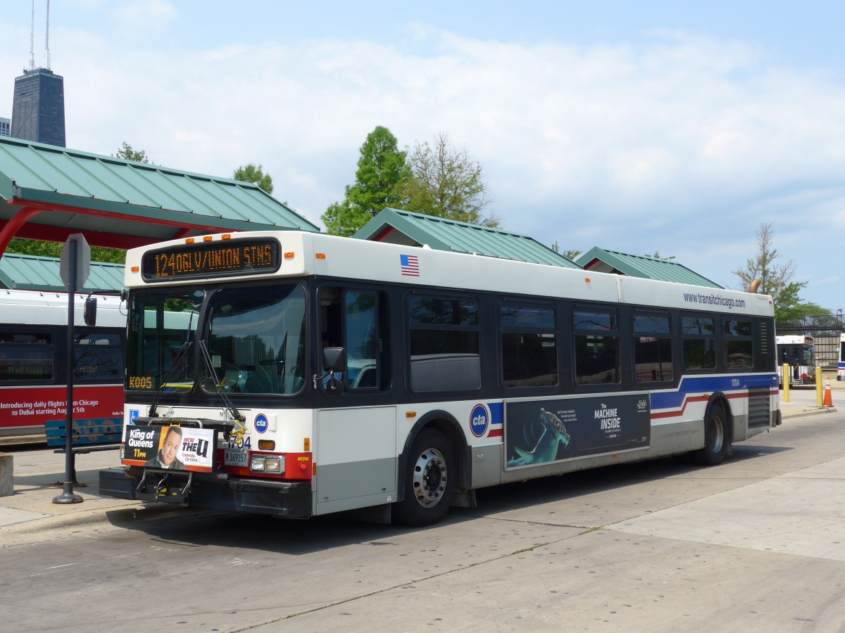 (153'185) - CTA Chicago - Nr. 1704/M 169'157 - New Flyer am 18. Juli 2014 in Chicago, Navy Pier