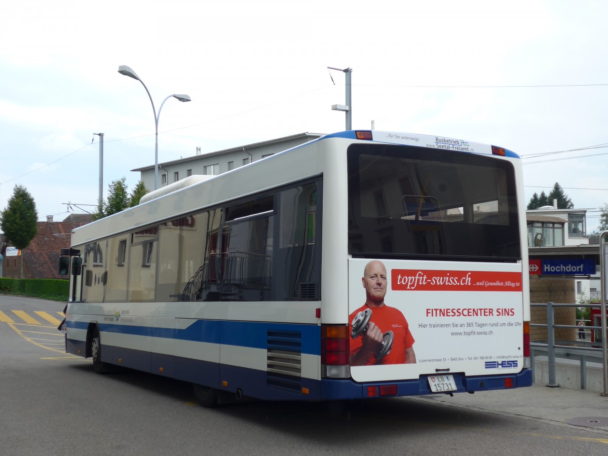 (153'537) - BSF Hochdorf - Nr. 8/LU 15'731 - Scania/Hess am 2. August 2014 beim Bahnhof Hochdorf