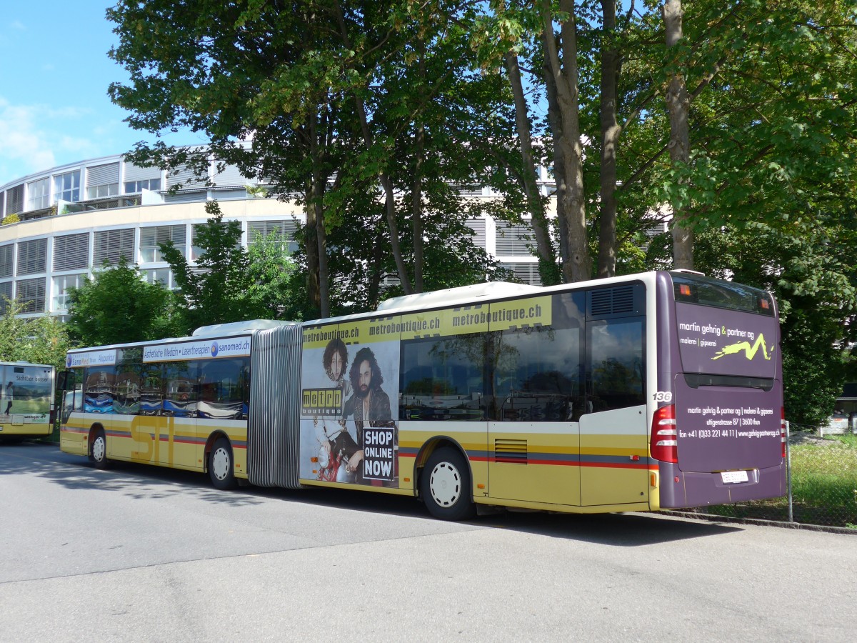 (153'600) - STI Thun - Nr. 136/BE 801'136 - Mercedes am 4. August 2014 bei der Schifflndte Thun