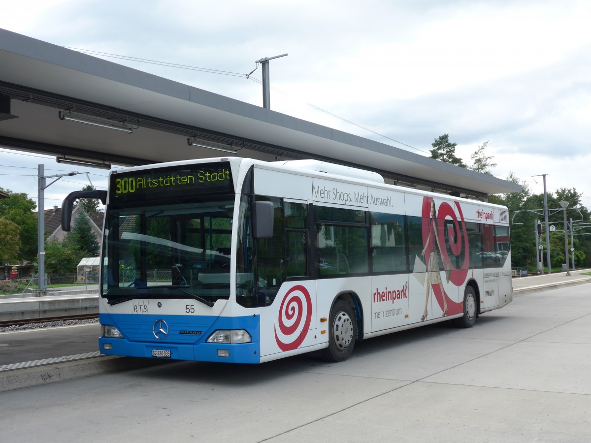 (153'755) - RTB Altsttten - Nr. 55/SG 220'035 - Mercedes am 16. August 2014 beim Bahnhof Altsttten