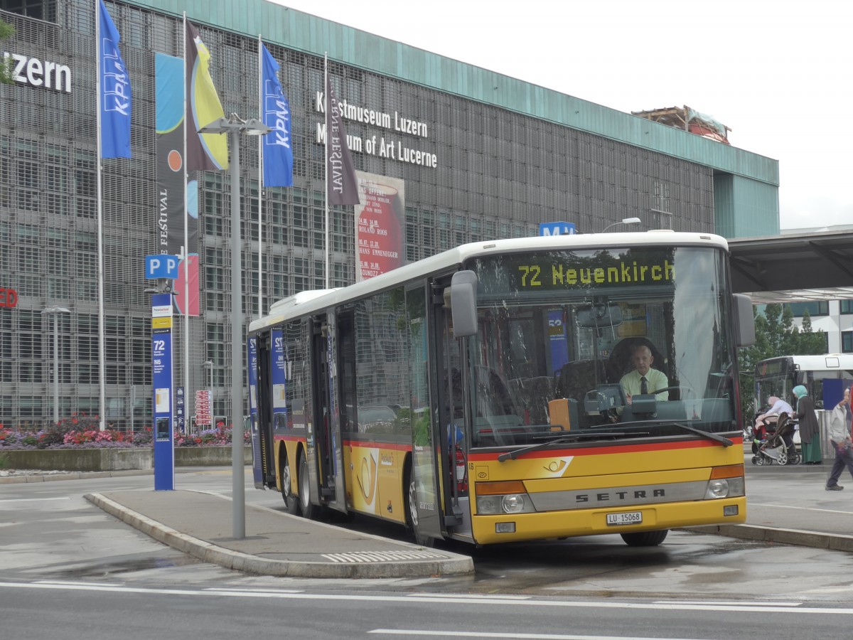 (154'006) - Stirnimann, Neuenkirch - Nr. 46/LU 15'068 - Setra am 19. August 2014 beim Bahnhof Luzern