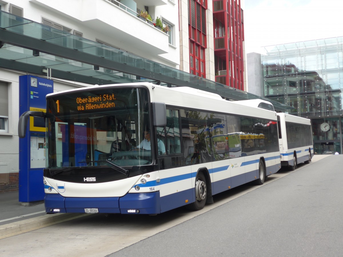 (154'112) - ZVB Zug - Nr. 164/ZG 88'164 - Hess am 19. August 2014 beim Bahnhof Zug