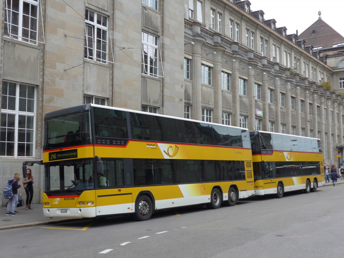 (154'192) - Schwizer, Goldach - SG 111'086 - Neoplan am 20. August 2014 beim Bahnhof St. Gallen