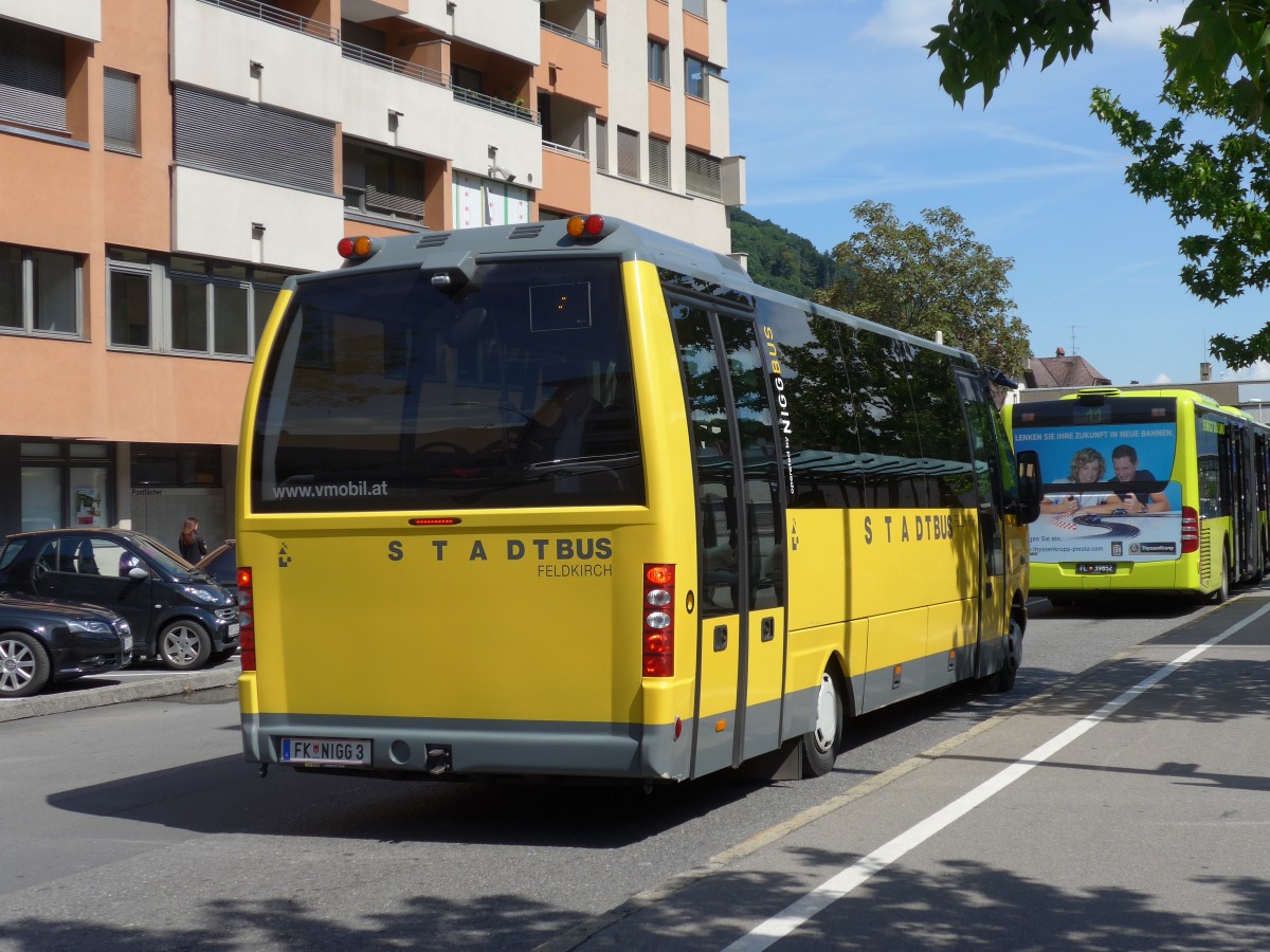 (154'299) - Stadtbus, Feldkirch - FK NIGG 3 - Mercedes/Auwrter am 21. August 2014 beim Bahnhof Feldkirch