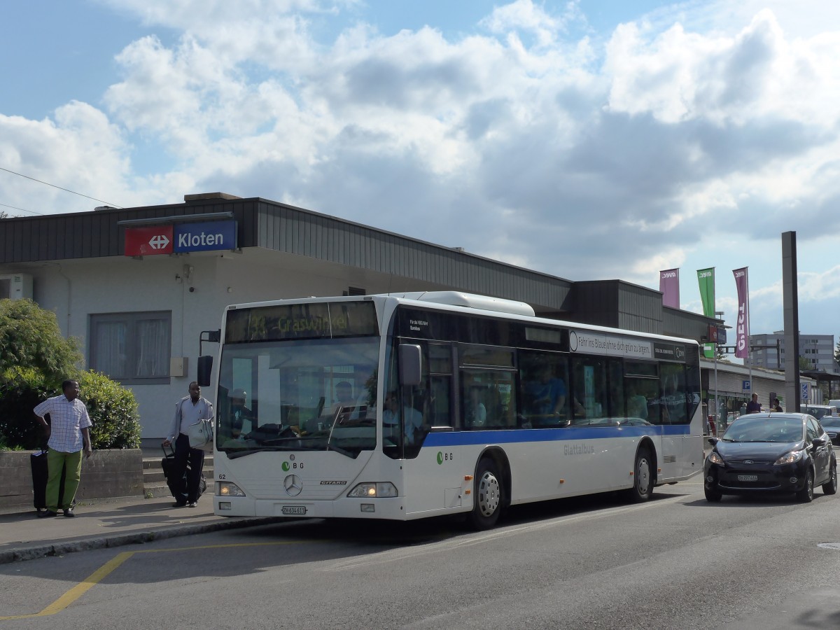 (154'367) - Welti-Furrer, Zrich - Nr. 62/ZH 634'611 - Mercedes (ex Frhlich, Zrich Nr. 611) am 21. August 2014 beim Bahnhof Kloten