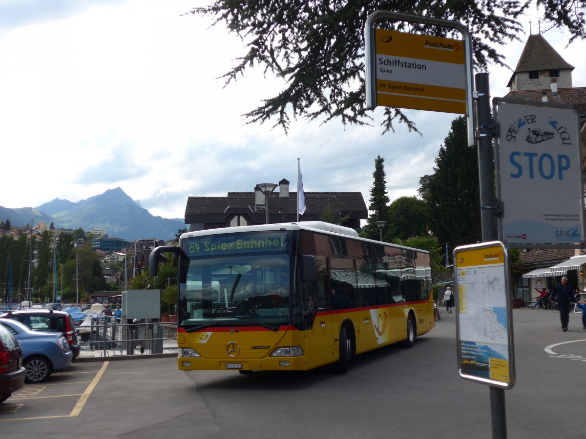 (154'442) - PostAuto Bern - BE 615'595 - Mercedes (ex Nr. 532; ex P 25'235) am 24. August 2014 in Spiez, Schiffstation