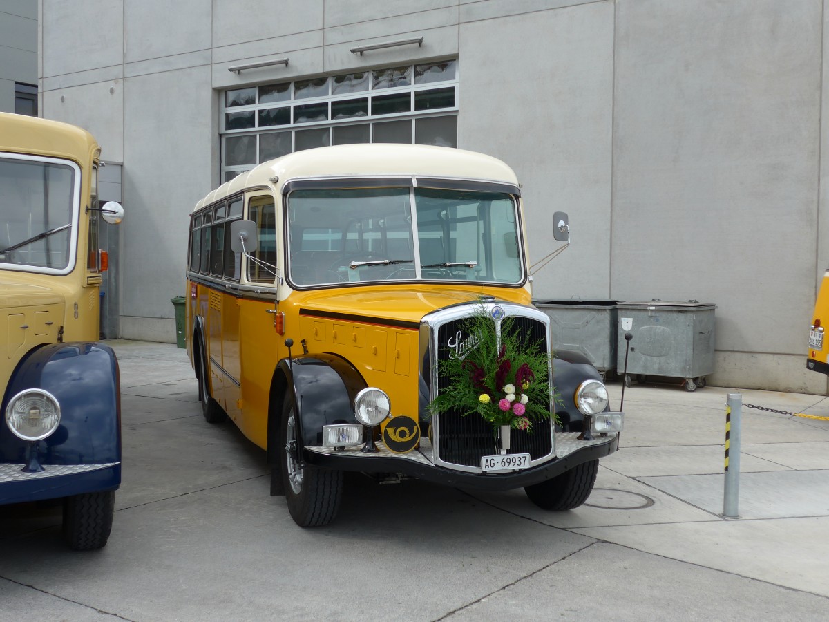 (154'477) - Blchlinger, Endingen - AG 69'937 - Saurer/Tscher (ex Dubach, Walde; ex Spescha, Andiast) am 30. August 2014 in Oberkirch, CAMPUS Sursee