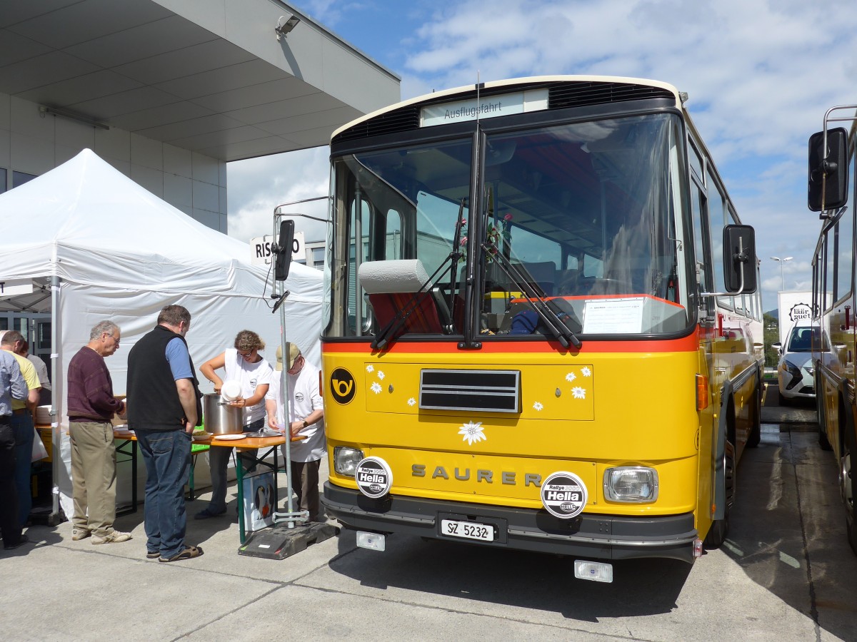 (154'529) - Fssler, Unteriberg - Nr. 6/SZ 5232 - Saurer/R&J (ex Schrch, Gutenburg Nr. 6; ex P 24'358) am 30. August 2014 in Oberkirch, CAMPUS Sursee