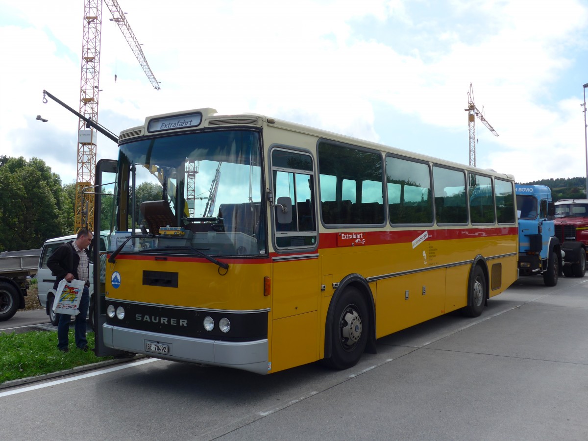 (154'547) - Leuenberger, Kirchberg - BE 70'492 - Saurer/Lauber (ex Niederer, Filzbach Nr. 11) am 30. August 2014 in Oberkirch, CAMPUS Sursee