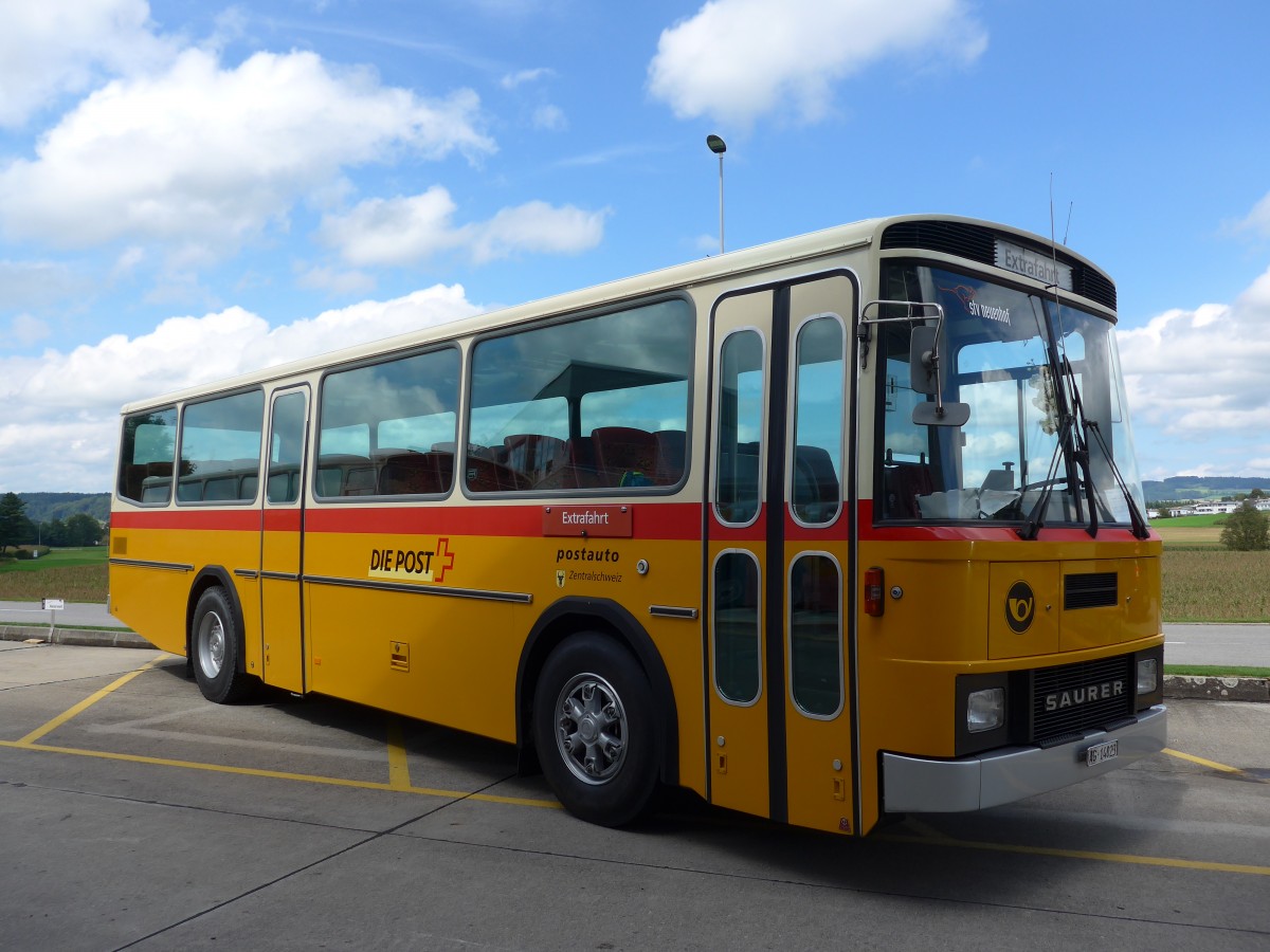 (154'582) - Voser, Neuenhof - AG 14'023 - Saurer/Tscher (ex Fischer, Roggwil; ex Mattli, Wassen) am 30. August 2014 in Oberkirch, CAMPUS Sursee