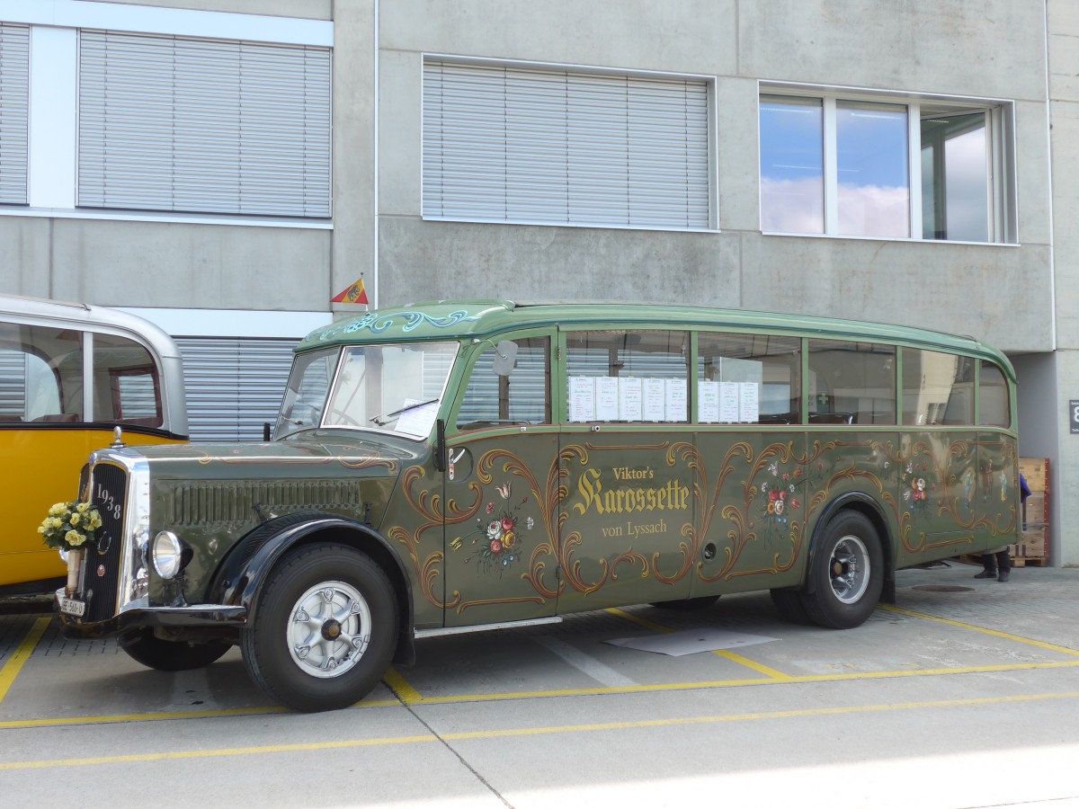 (154'586) - Lorenz, Lyssach - BE 560 U - Saurer/Saurer (ex Geiger, Adelboden Nr. 8; ex P 1997) am 30. August 2014 in Oberkirch, CAMPUS Sursee