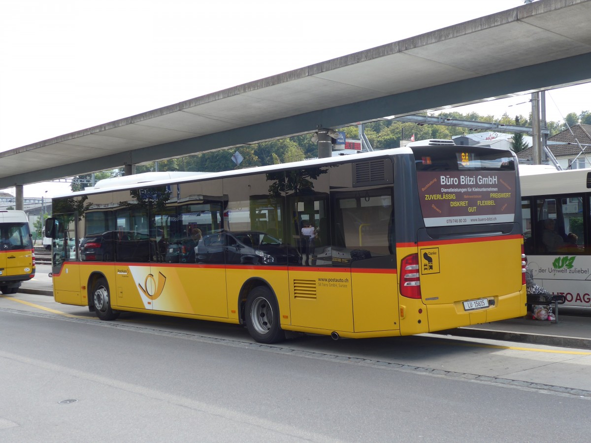 (154'634) - SB Trans, Sursee - Nr. 5/LU 15'615 - Mercedes am 30. August 2014 beim Bahnhof Sursee