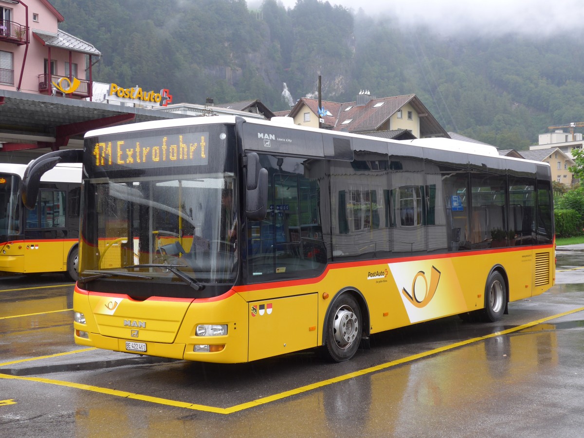 (154'750) - AVG Meiringen - Nr. 61/BE 422'461 - MAN/Gppel am 1. September 2014 in Meiringen, Postautostation