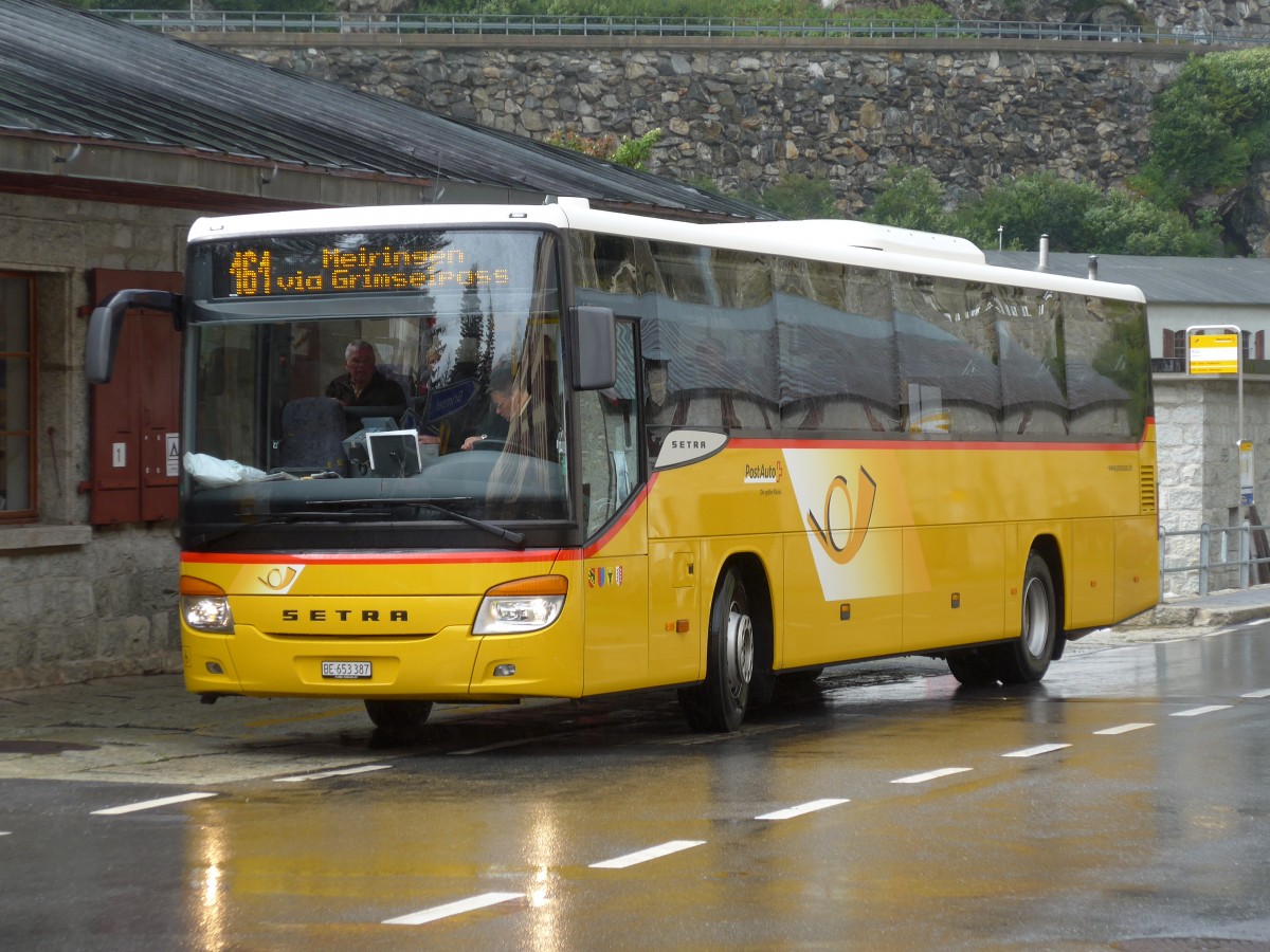 (154'757) - PostAuto Bern - BE 653'387 - Setra am 1. September 2014 in Gletsch, Post