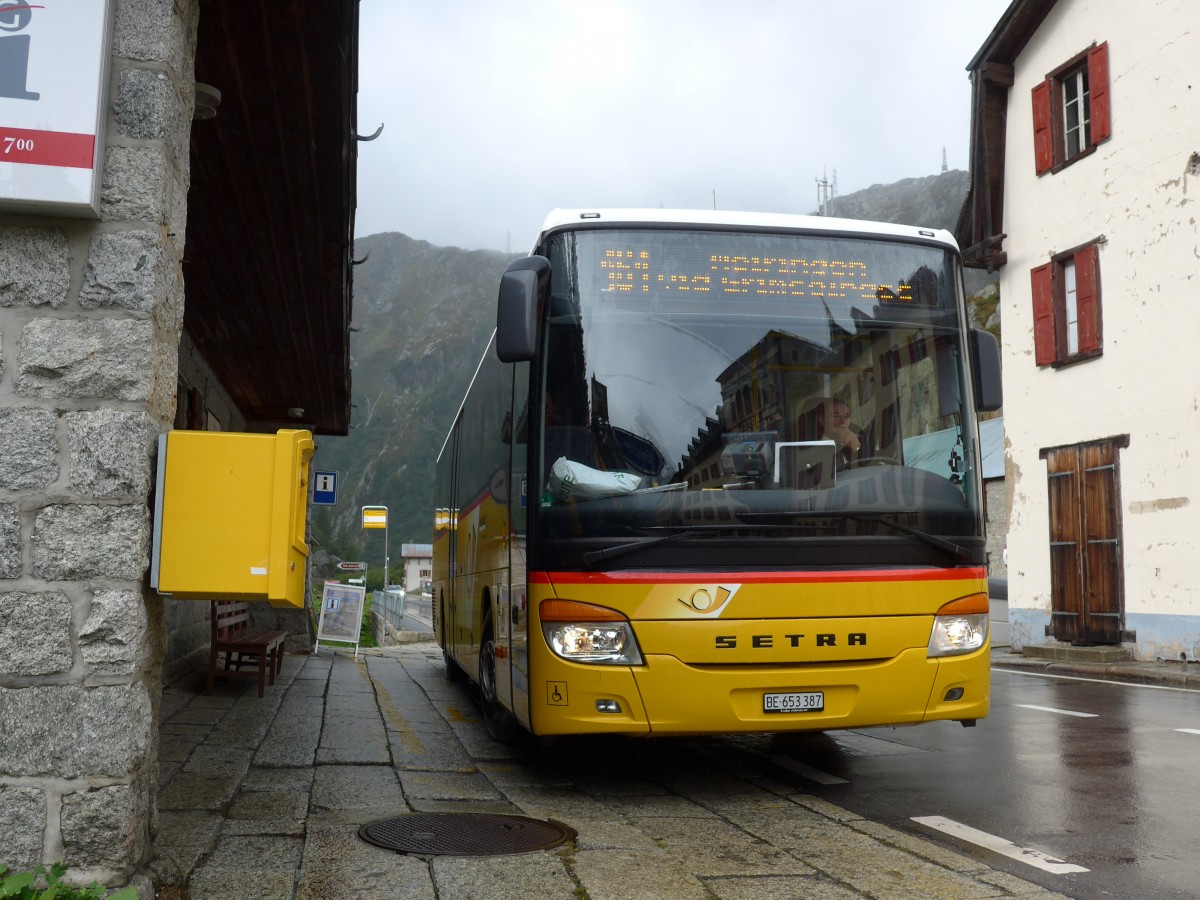 (154'759) - PostAuto Bern - BE 653'387 - Setra am 1. September 2014 in Gletsch, Post