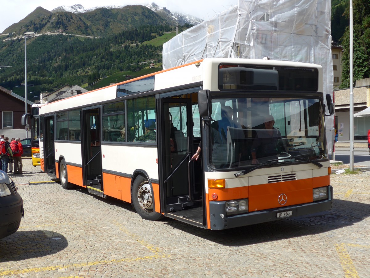 (154'780) - Meyer, Gschenen - UR 9345 - Mercedes (ex BSU Solothurn Nr. 63) am 1. September 2014 beim Bahnhof Airolo