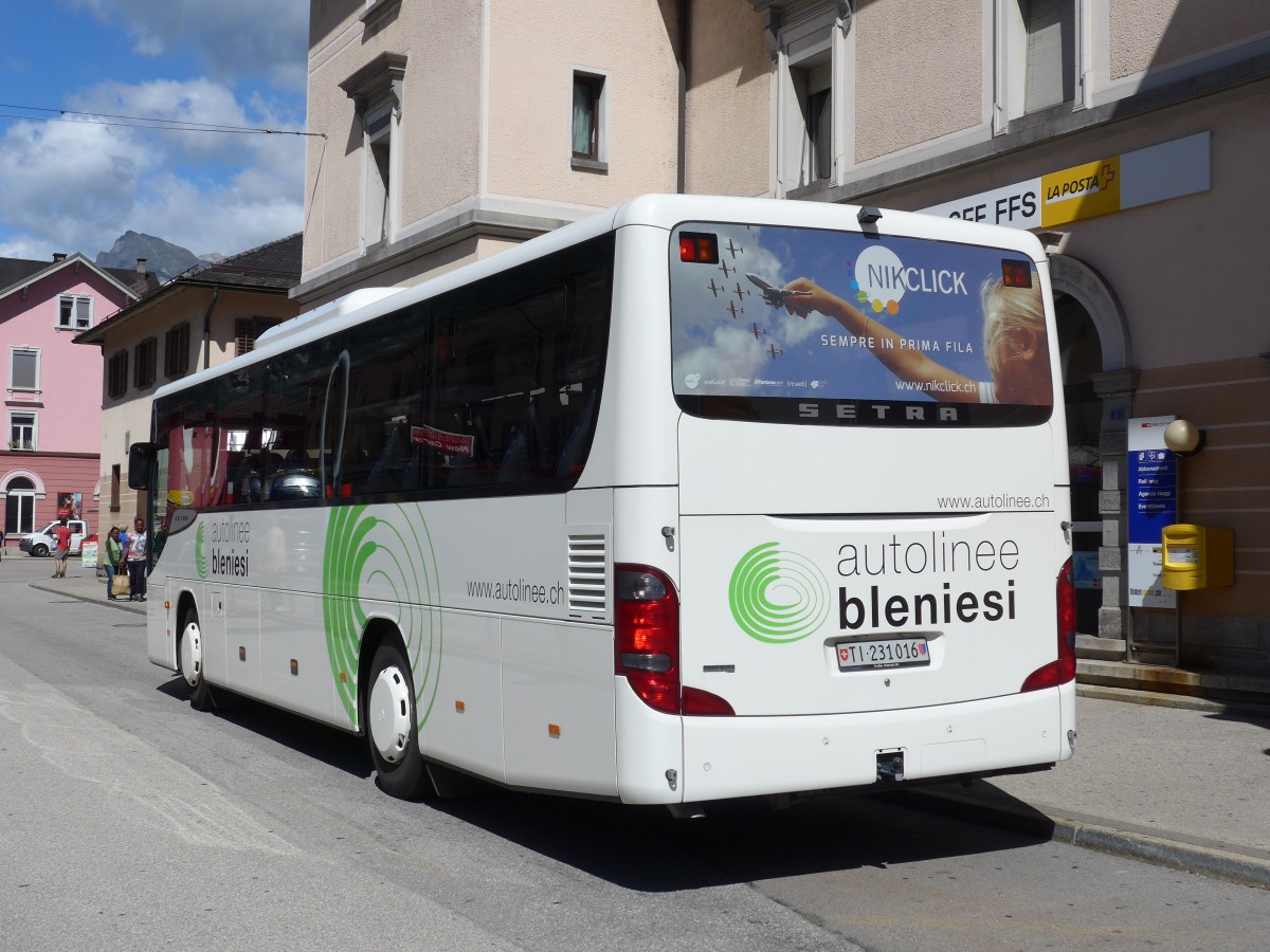 (154'820) - ABl Biasca - Nr. 16/TI 231'016 - Setra am 1. September 2014 beim Bahnhof Biasca