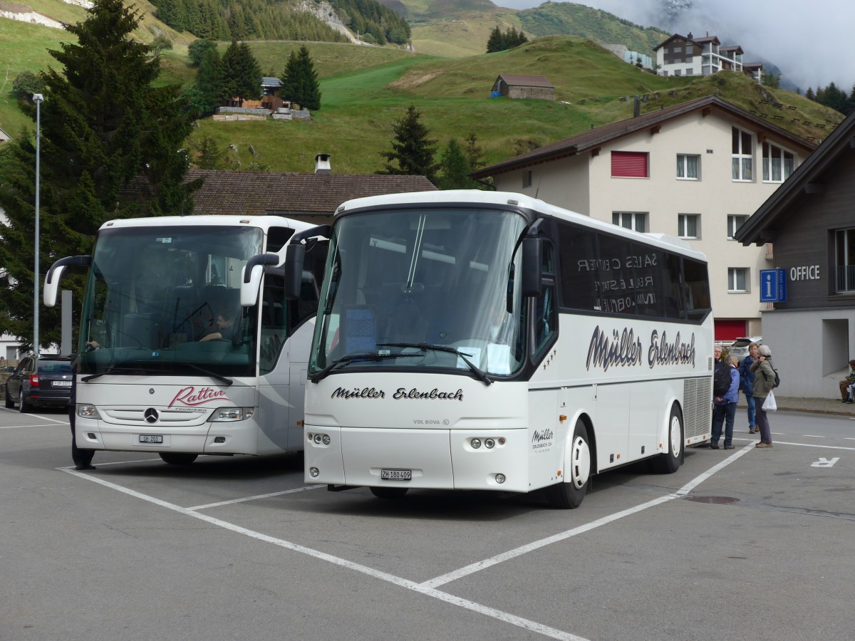 (154'850) - Mller, Erlenbach - ZH 180'409 - Bova am 1. September 2014 beim Bahnhof Andermatt