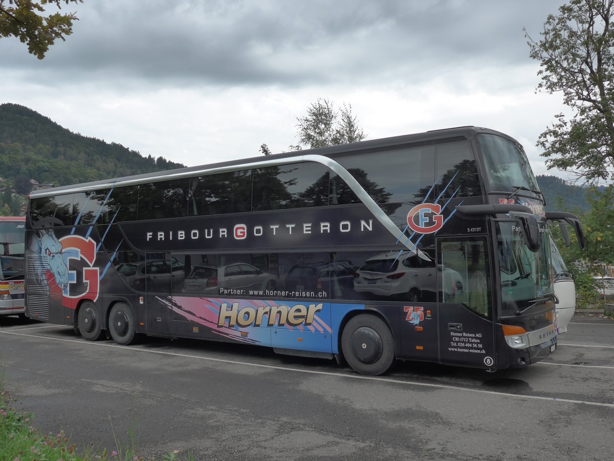 (154'882) - Horner, Tafers - Nr. 8/FR 300'508 - Setra am 5. September 2014 in Thun, Seestrasse