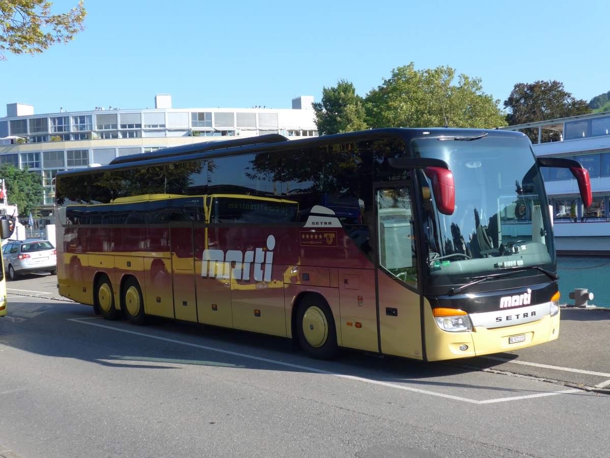 (154'893) - Marti, Kallnach - Nr. 11/BE 572'211 - Setra am 6. September 2014 bei der Schifflndte Thun