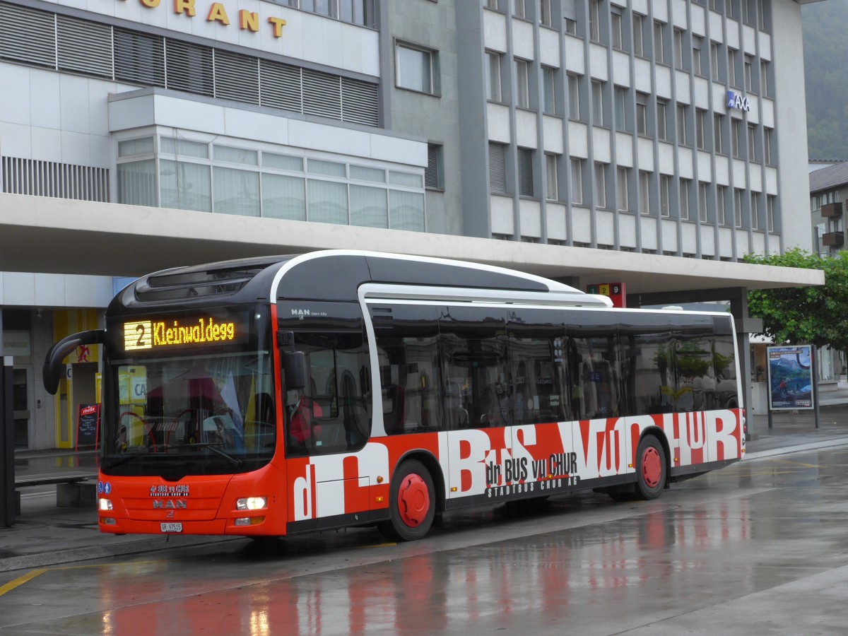 (154'933) - SBC Chur - Nr. 15/GR 97'515 - MAN am 13. September 2014 beim Bahnhof Chur