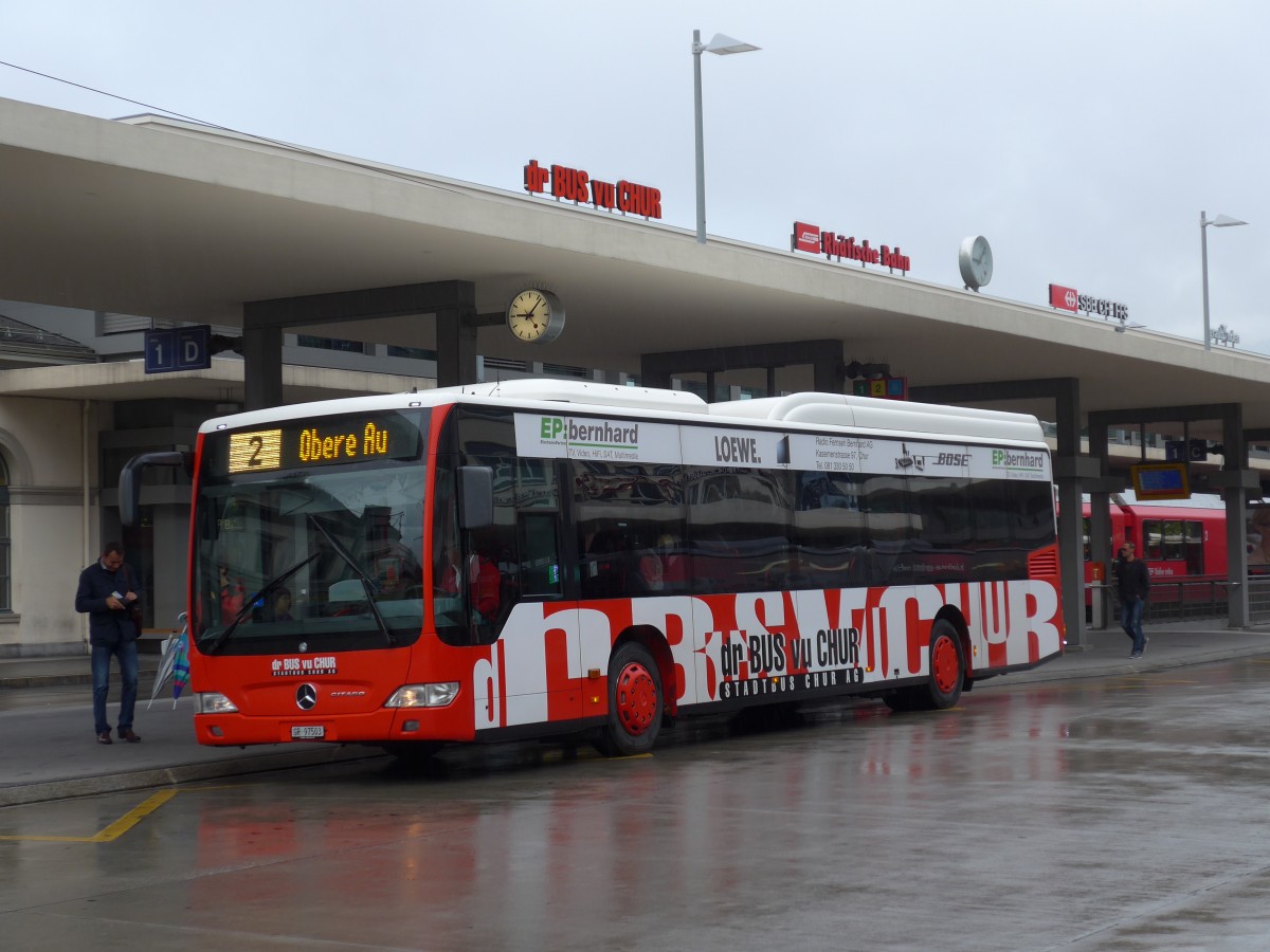 (154'937) - SBC Chur - Nr. 3/GR 97'503 - Mercedes am 13. September 2014 beim Bahnhof Chur