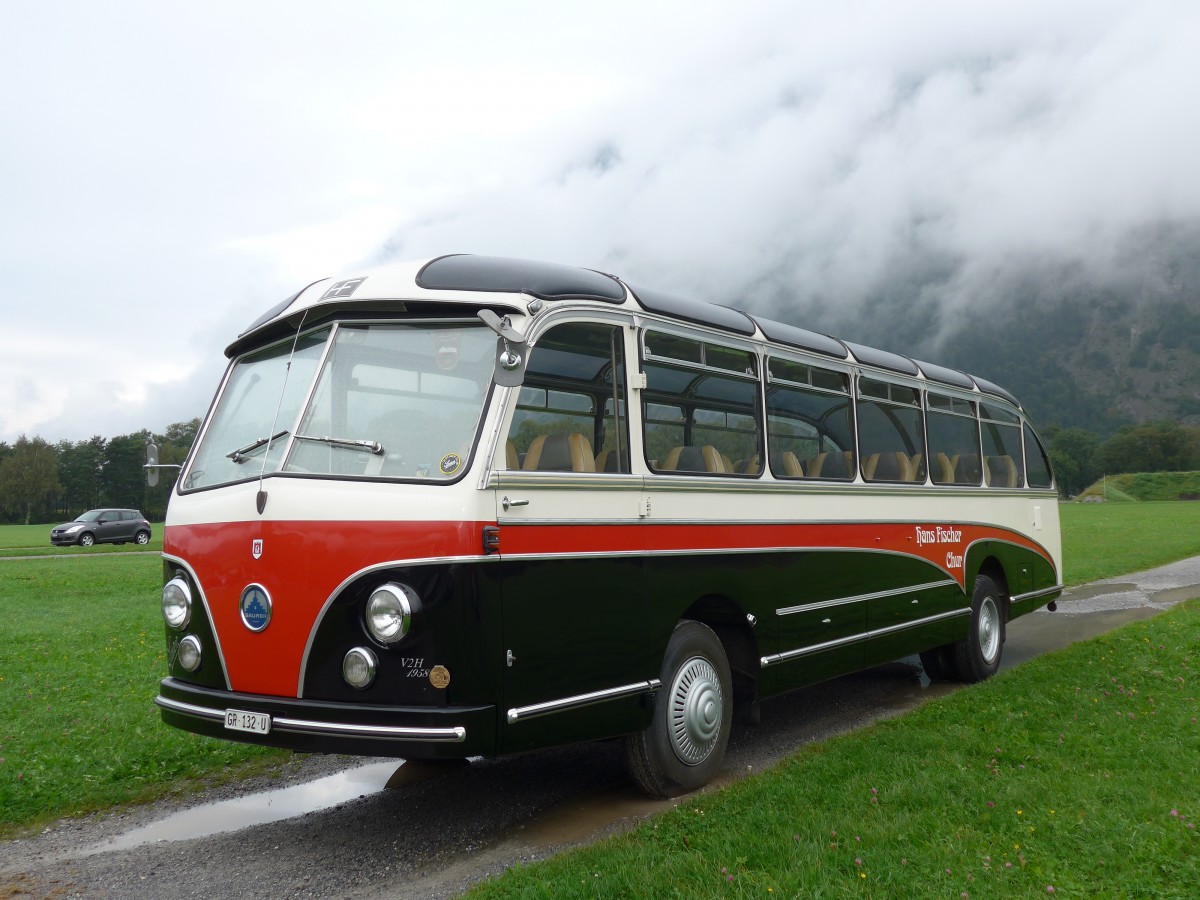 (154'940) - Fischer, Chur - GR 132 U - Saurer/FHS (ex Zumwald, Fribourg; ex Schwitter, Kandersteg; ex Winterhalder, Zrich) am 13. September 2014 in Chur, Waffenplatz