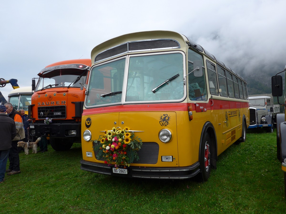 (154'949) - Fischer, Basel - Nr. 21/BS 2661 - FBW/Gangloff (ex Btra, Birr Nr. 21; ex P 24'160) am 13. September 2014 in Chur, Waffenplatz