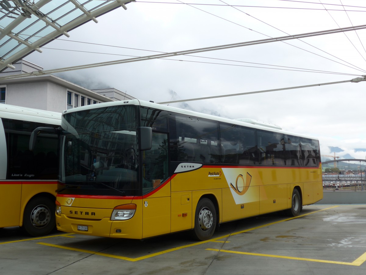 (155'138) - PostAuto Graubnden - GR 170'160 - Setra am 13. September 2014 in Chur, Postautostation