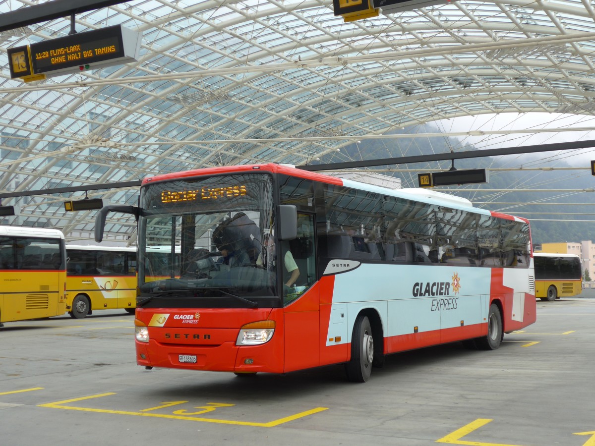 (155'147) - PostAuto Graubnden - GR 168'605 - Setra am 13. September 2014 in Chur, Postautostation