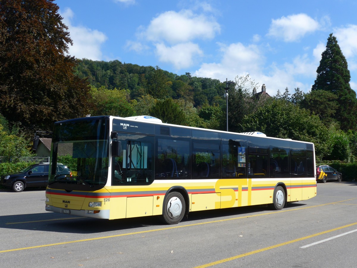 (155'254) - STI Thun - Nr. 126/BE 700'126 - MAN am 14. September 2014 bei der Schifflndte Thun