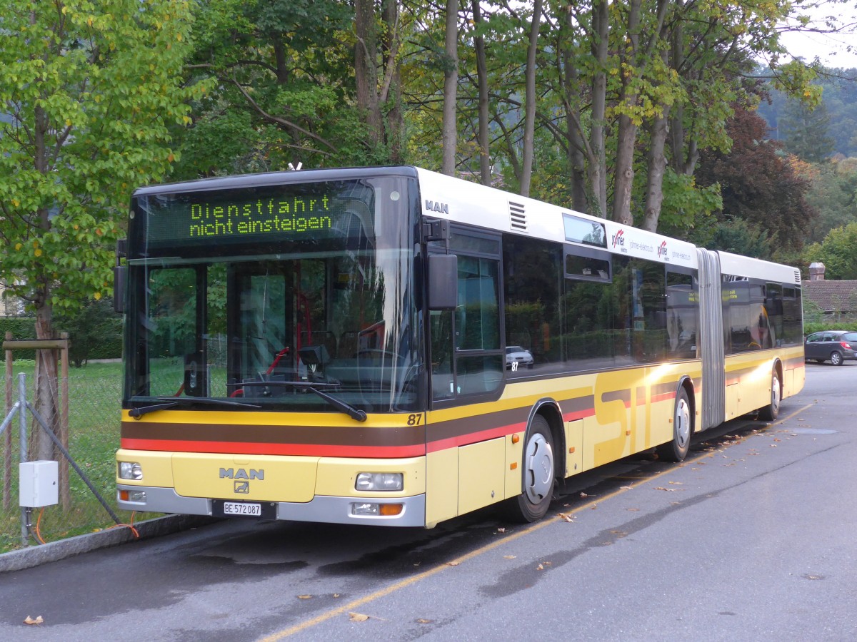 (155'423) - STI Thun - Nr. 87/BE 572'087 - MAN am 30. September 2014 bei der Schifflndte Thun