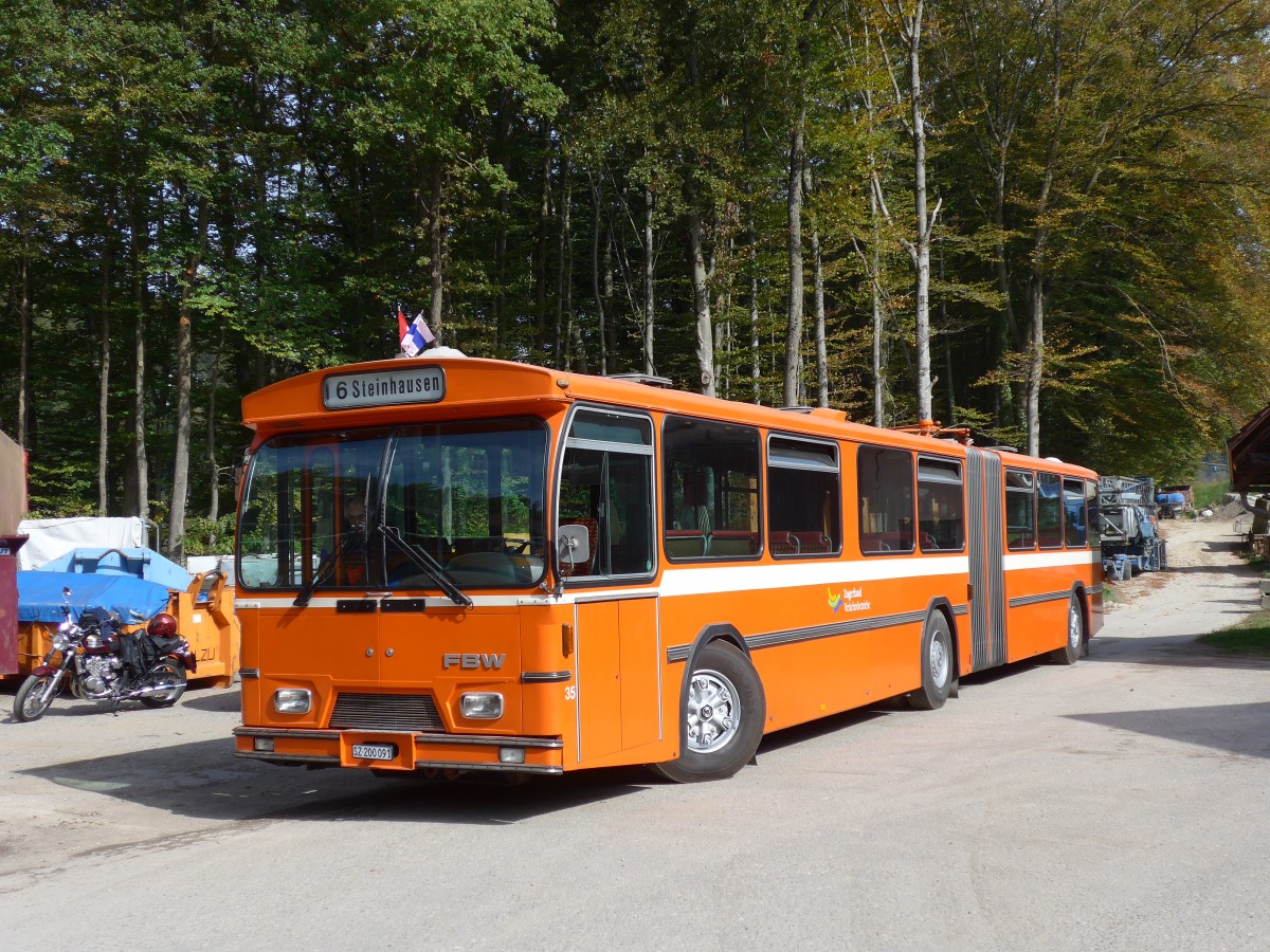 (155'496) - ZVB Zug (RWB) - Nr. 35/SZ 200'091 - FBW/Hess am 5. Oktober 2014 in Oberburg, Ziegelgut