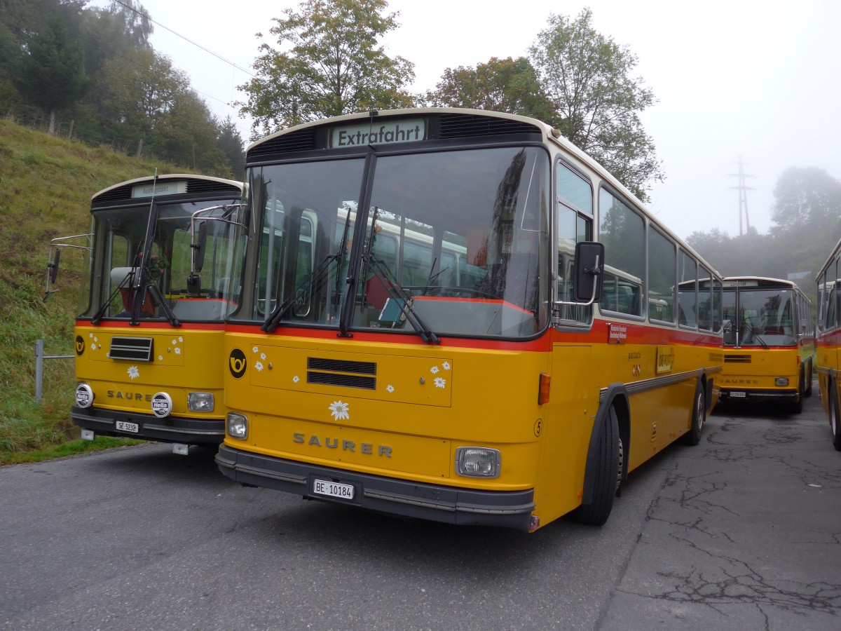 (155'613) - Wthrich, Ursenbach - Nr. 5/BE 10'184 - Saurer/Tscher (ex Schrch, Gutenburg Nr. 5; ex Engeloch, Riggisberg Nr. 5; ex P 25'668) am 12. Oktober 2014 in Kssnacht, Rest. Frohsinn