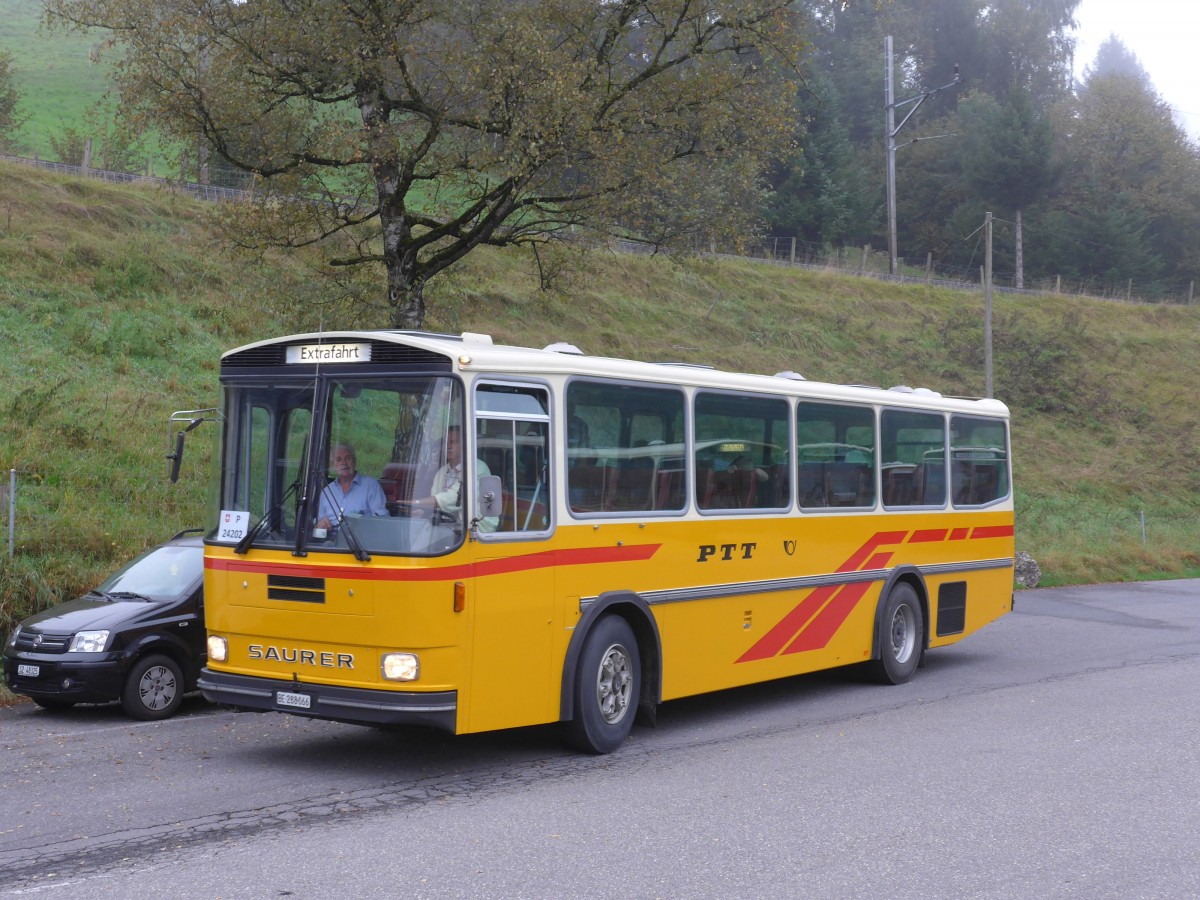 (155'617) - Thommen, Sutz - BE 288'066 - Saurer/Hess (ex P 24'202) am 12. Oktober 2014 in Kssnacht, Rest. Frohsinn